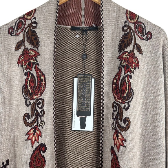 MAXSPORT Women's Cardigan Embroidered Pockets Boho Midi Long Sweater Size S - Picture 7 of 12